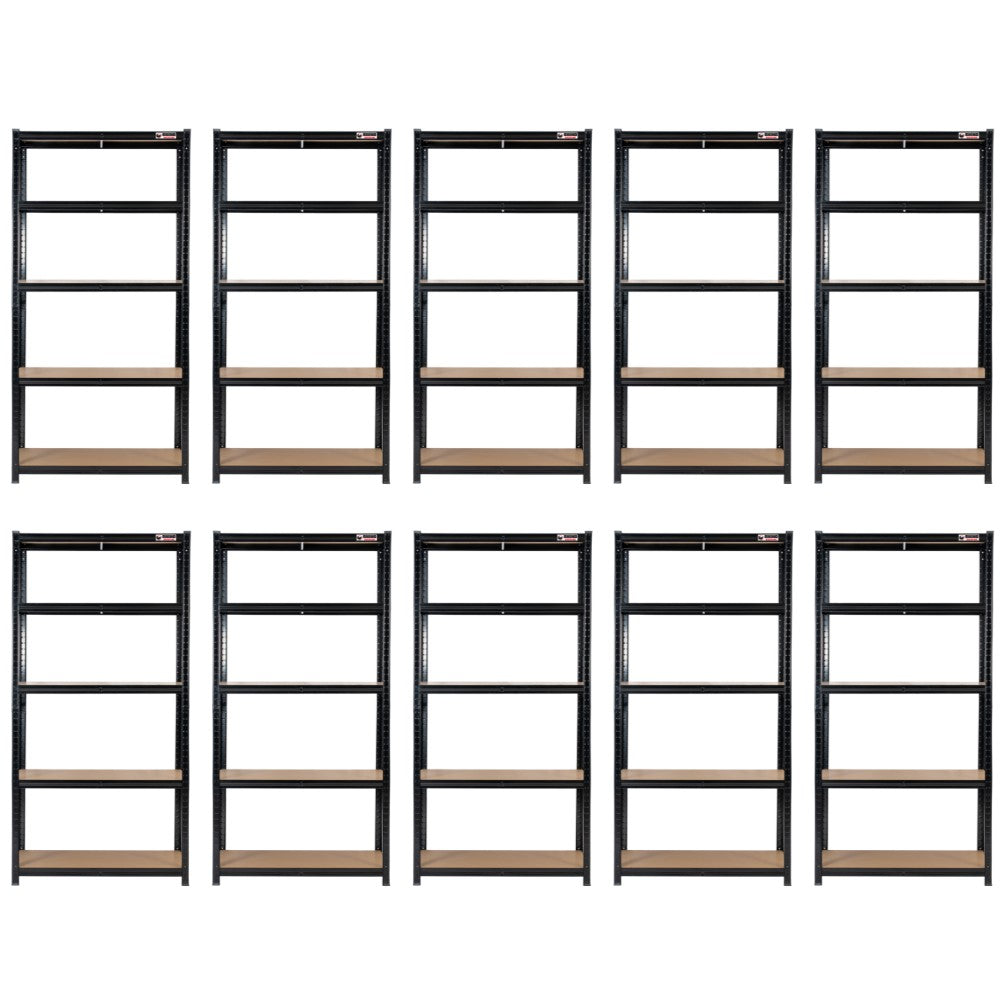 180 x 90 x 60cm | Black | 5 Tier Boltless Heavy Duty Garage Shelving Unit | 1000kg Load Weight