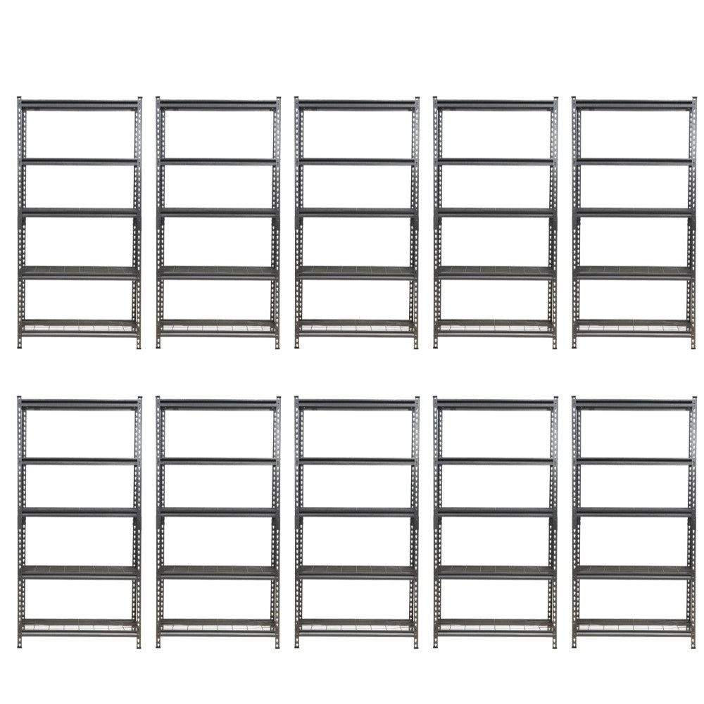152 x 75 x 30cm | Black | 5 Tier Boltless Wire Shelving Unit | 1000kg Load Weight