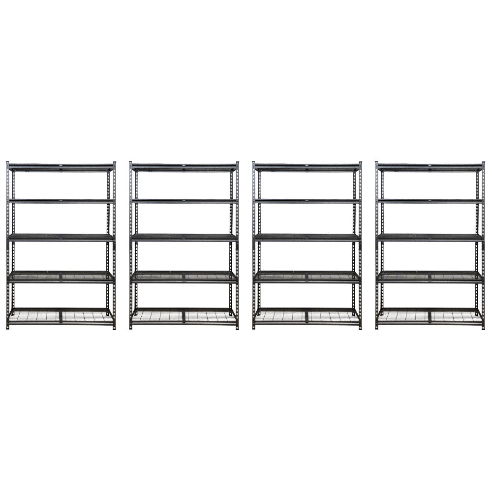 183 x 120 x 60cm | Black | 5 tier Boltless Wire Shelving Unit | 1000kg load weight