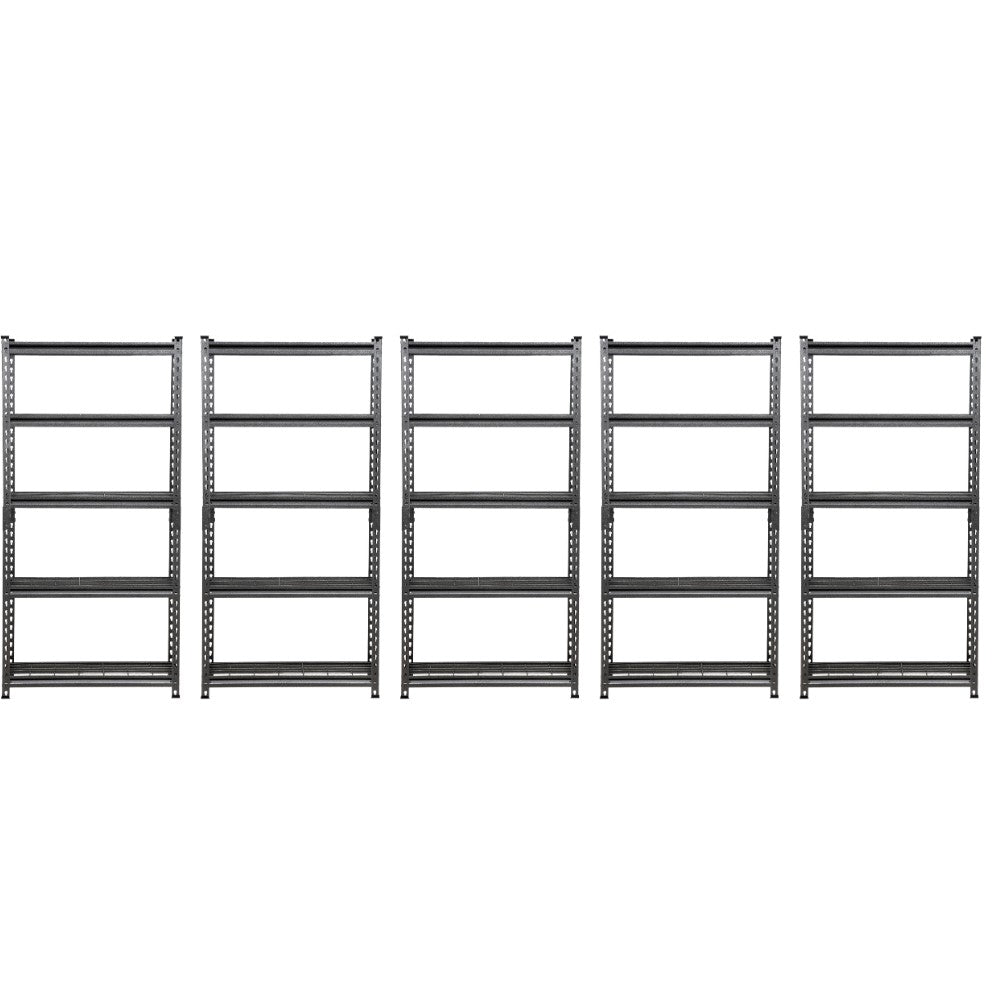 152 x 75 x 30cm | Black | 5 Tier Boltless Wire Shelving Unit | 1000kg Load Weight