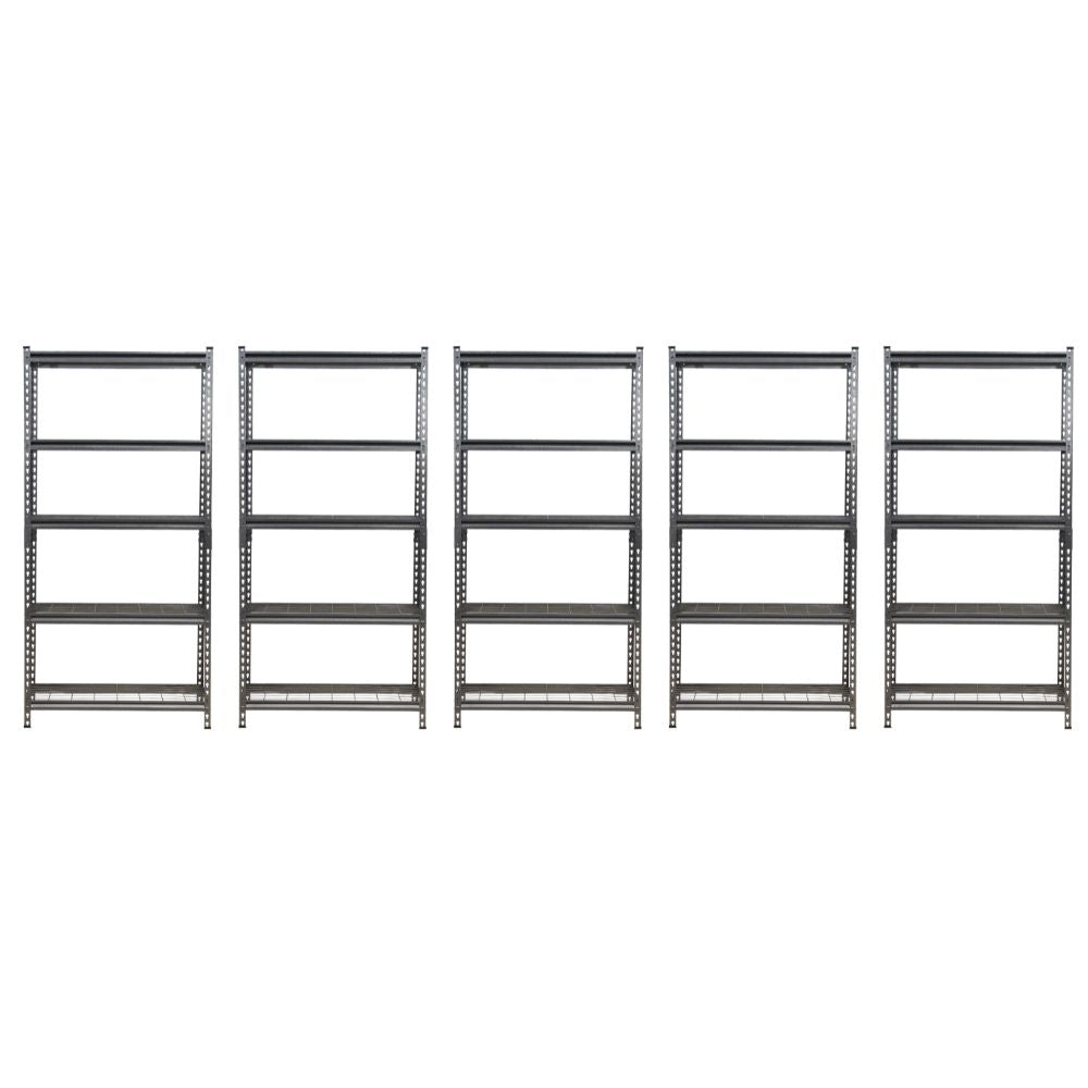 183 x 90 x 40cm | Black | 5 Tier Boltless Wire Shelving Unit | 1000kg load weight