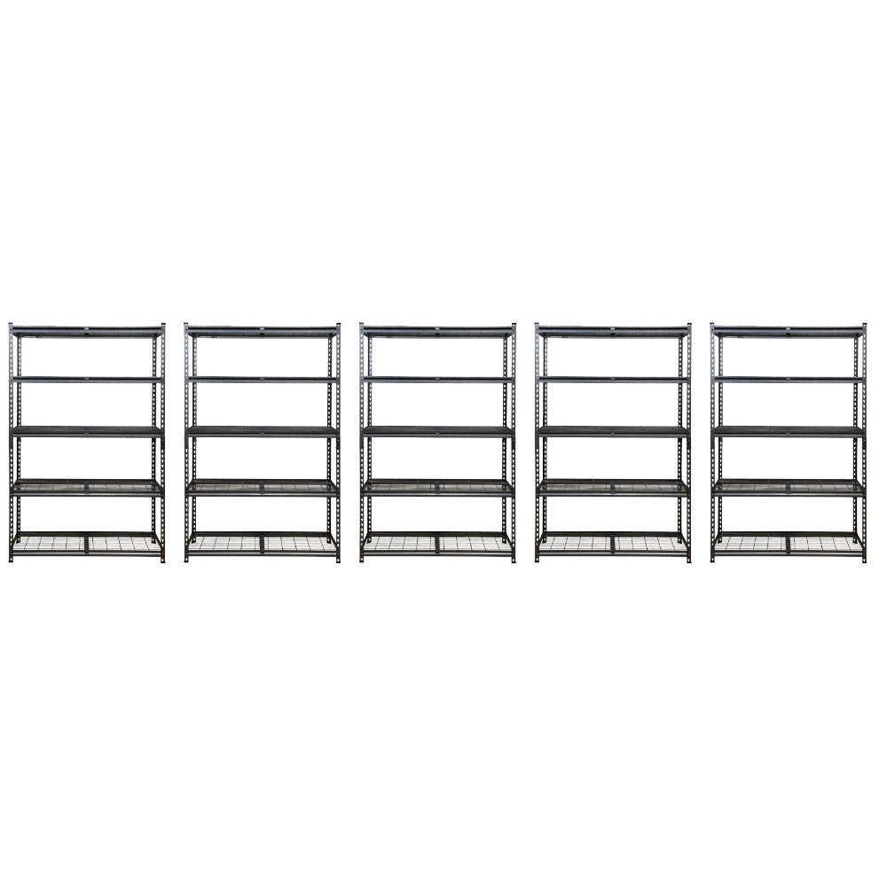 183 x 120 x 60cm | Black | 5 tier Boltless Wire Shelving Unit | 1000kg load weight