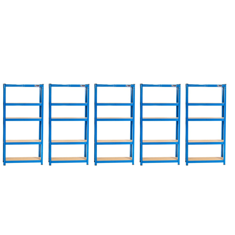 5 Bay Mega Deal | 150x75x30cm | 5 x Garage Shelving Units | 3 Colour Options | 1000kg Per Unit | 5000kg Per Set
