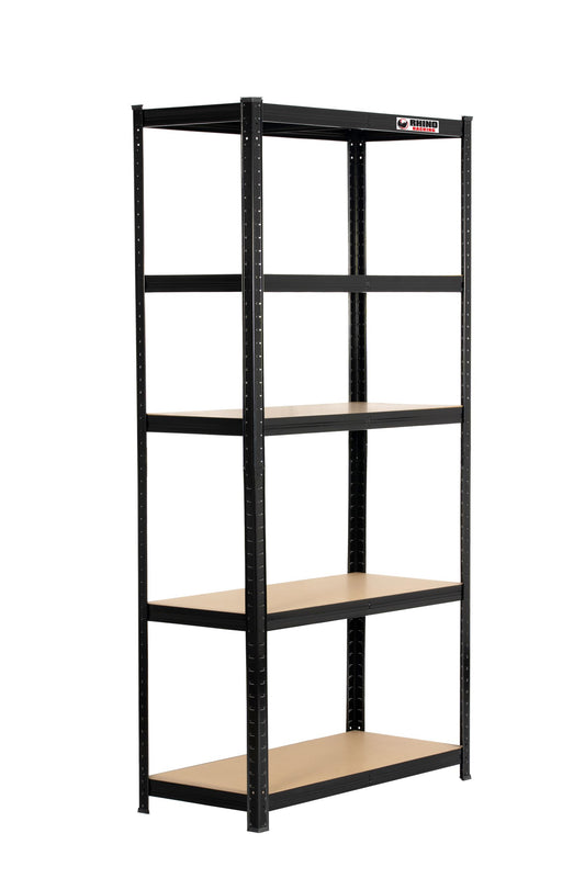 180 x 90 x 40cm | Black | 5 Tier Boltless Heavy Duty Garage Shelving Unit | 1000kg Load Weight