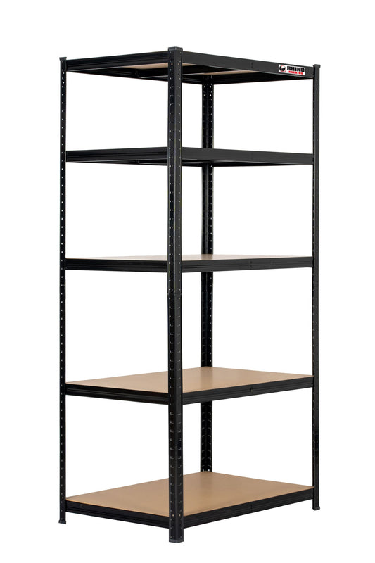 180 x 90 x 60cm | Black | 5 Tier Boltless Heavy Duty Garage Shelving Unit | 1000kg Load Weight