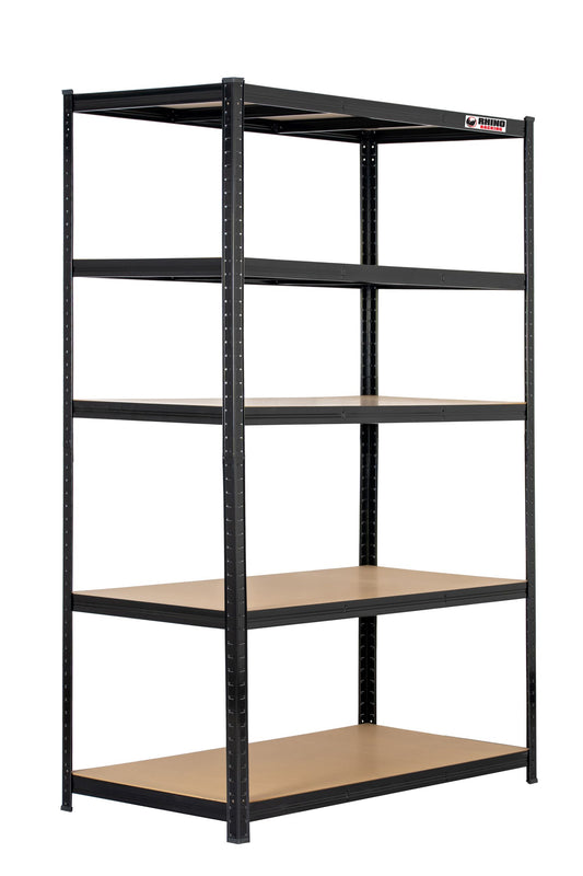180 x 120 x 60cm | Black | 5 Tier Boltless Heavy Duty Garage Shelving Unit | 1000kg Load Weight