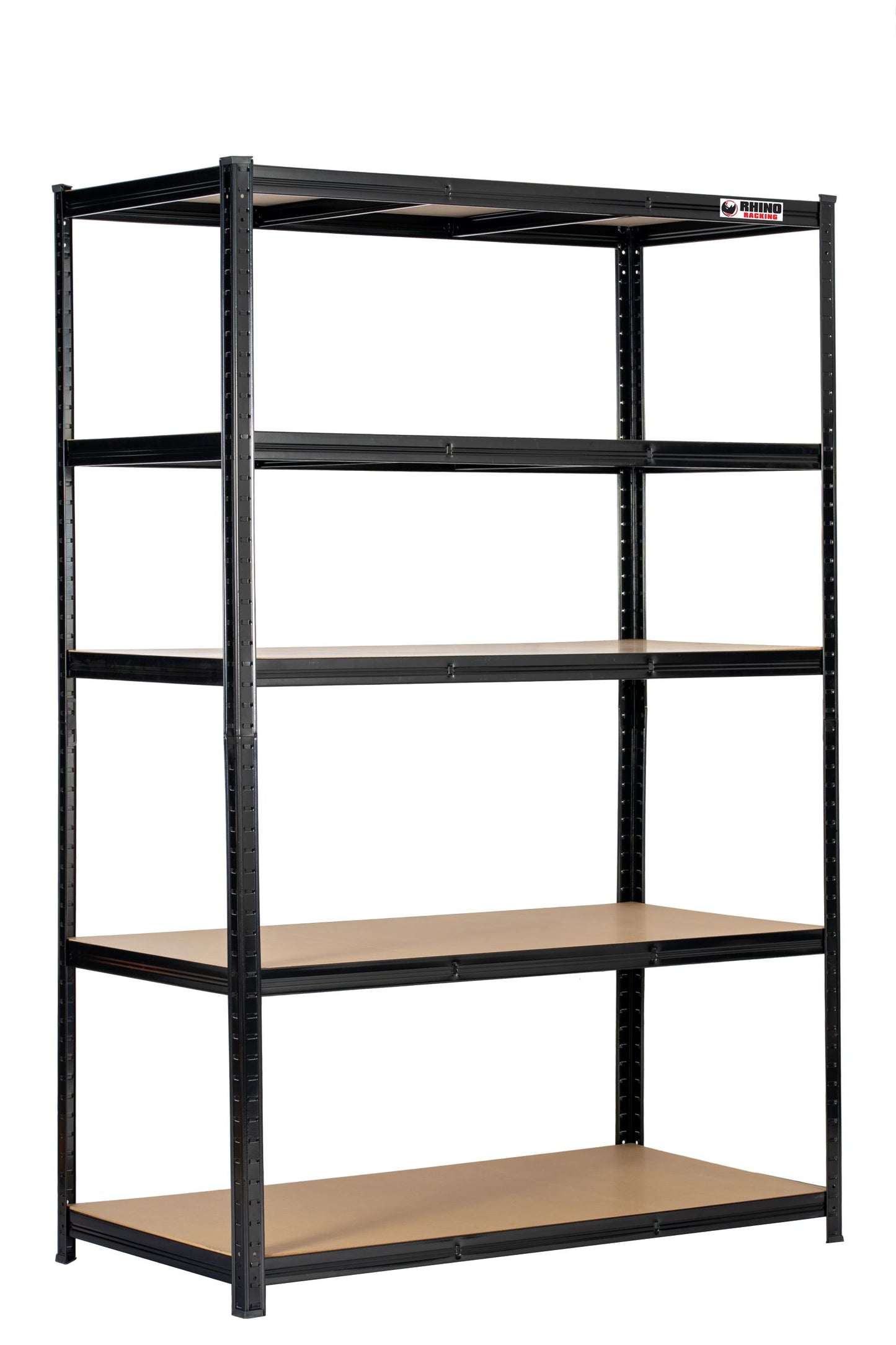 180 x 120 x 60cm | Black | 5 Tier Boltless Heavy Duty Garage Shelving Unit | 1000kg Load Weight