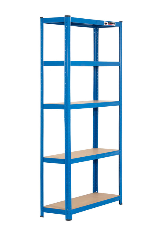 180 x 90 x 30cm | Blue | 5 Tier Boltless Heavy Duty Garage Shelving Unit | 1000kg Load Weight