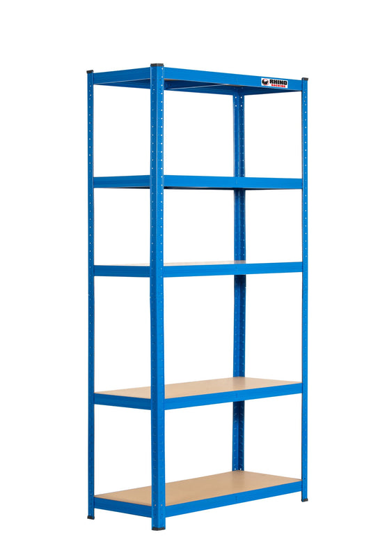 180 x 90 x 40cm | Blue | 5 Tier Boltless Heavy Duty Garage Shelving Unit | 1000kg Load Weight
