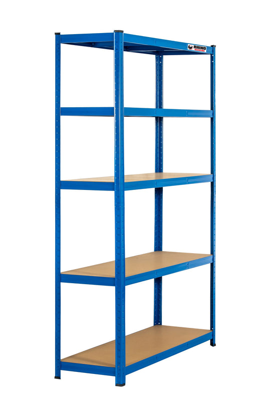 180 x 120 x 40cm | Blue | 5 Tier Boltless Heavy Duty Garage Shelving Unit | 1000kg Load Weight