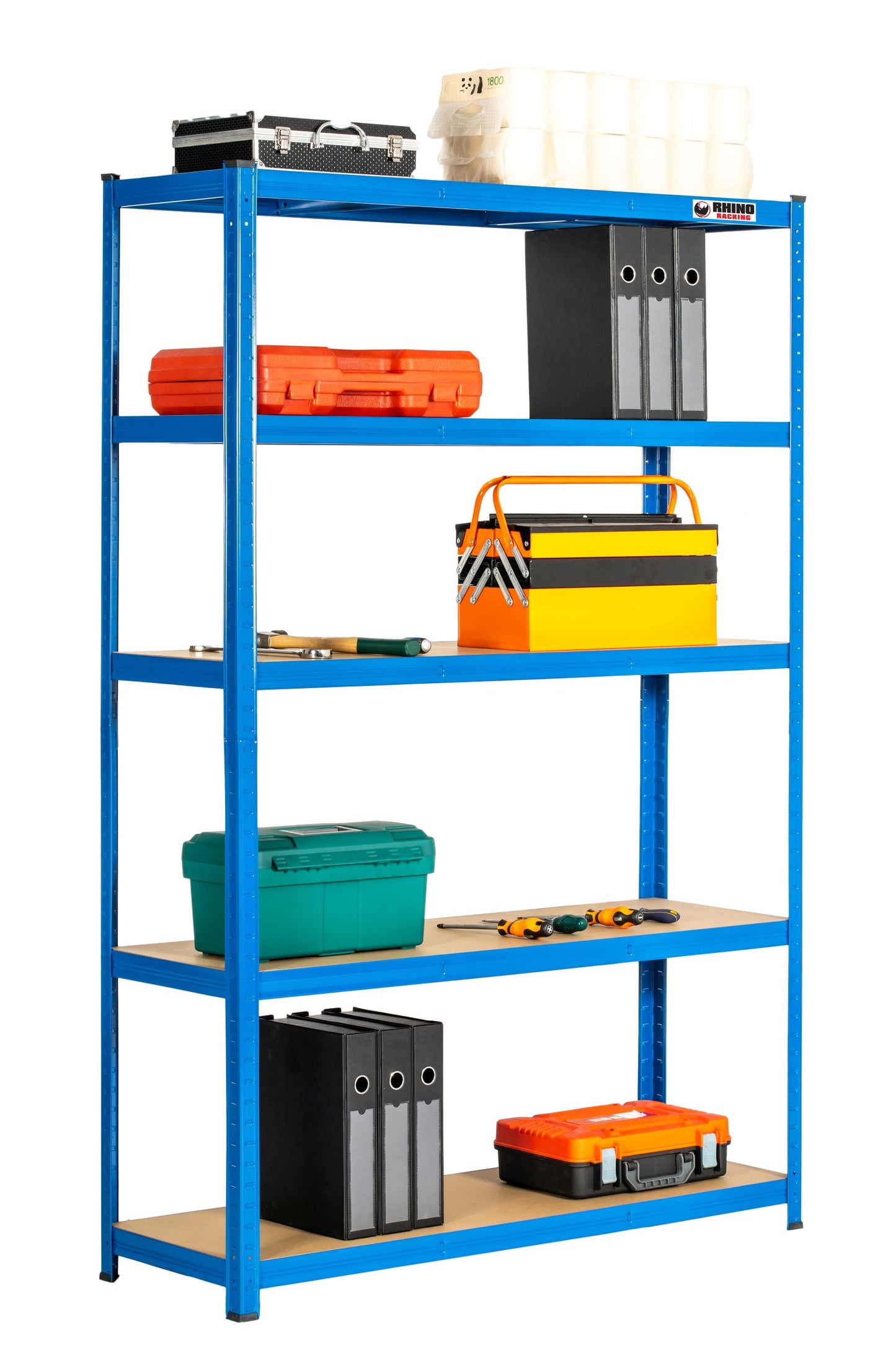 180 x 120 x 40cm | Blue | 5 Tier Boltless Heavy Duty Garage Shelving Unit | 1000kg Load Weight