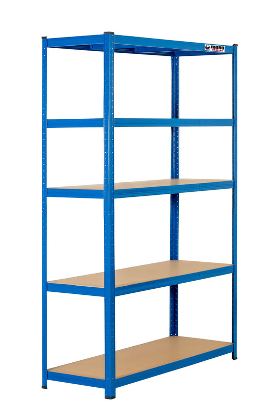180 x 120 x 45cm | Blue | 5 Tier Boltless Heavy Duty Garage Shelving Unit | 1000kg Load Weight
