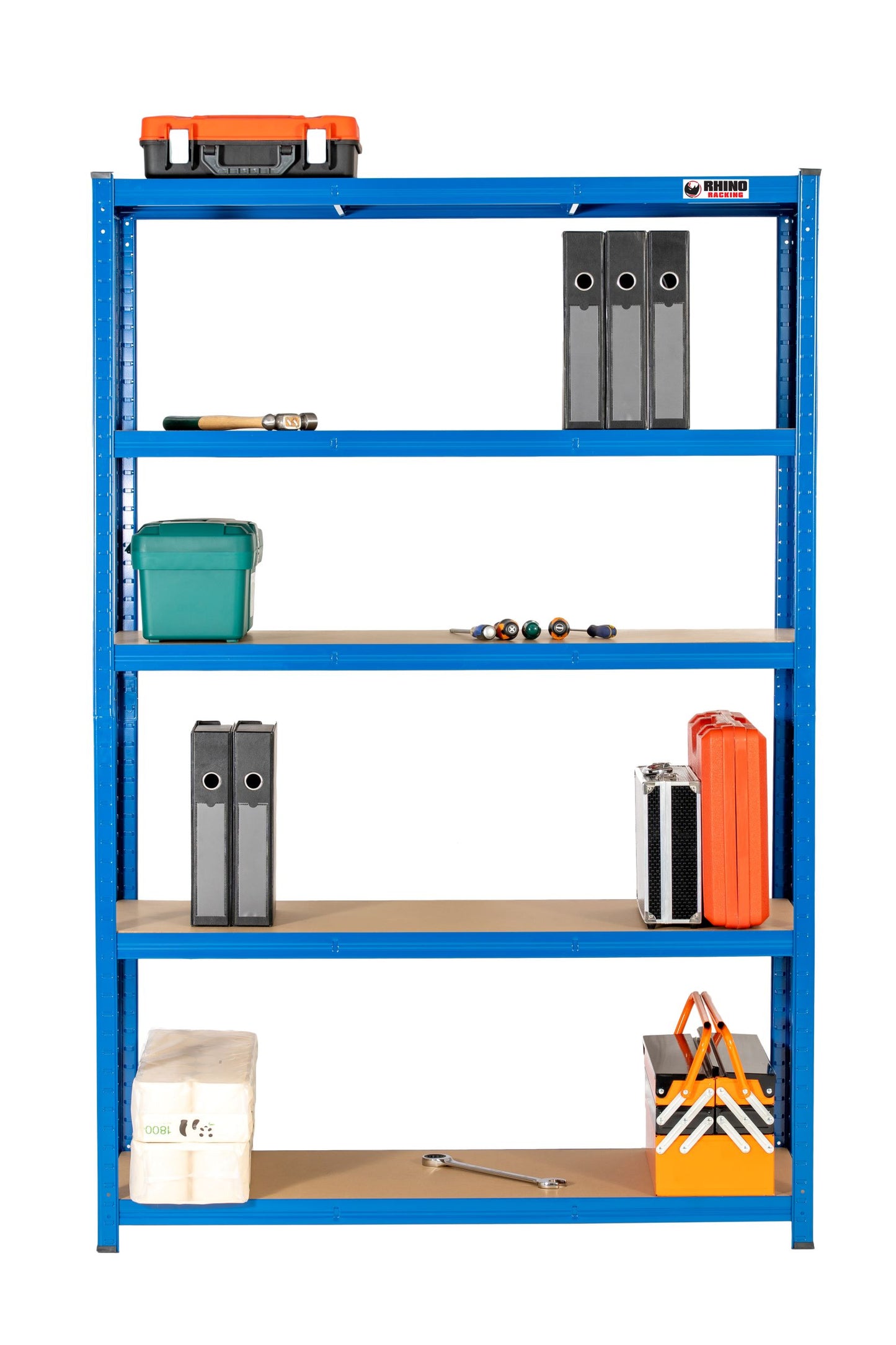180 x 120 x 45cm | Blue | 5 Tier Boltless Heavy Duty Garage Shelving Unit | 1000kg Load Weight