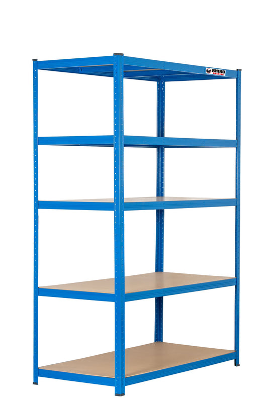 180 x 120 x 60cm | Blue | 5 Tier Boltless Heavy Duty Garage Shelving Unit | 1000kg Load Weight