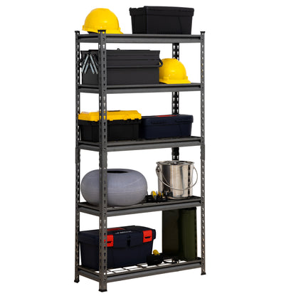 152 x 75 x 30cm | 5 Tier Boltless Wire Shelving Unit | Hammertone | 1000kg Load Weight
