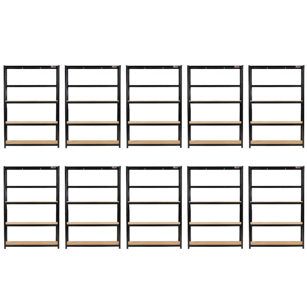 180 x 120 x 45cm | Black | 5 Tier Boltless Heavy Duty Garage Shelving Unit | 1000kg Load Weight