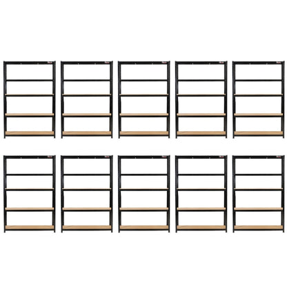 180 x 120 x 45cm | Black | 5 Tier Boltless Heavy Duty Garage Shelving Unit |  200kg Per Shelf | 1000kg Load Weight Per Unit