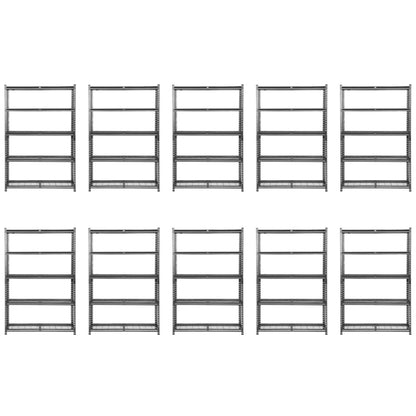 183 x 120 x 40cm | 5 Tier Boltless Wire Shelving Unit | Hammertone | 1000kg load weight