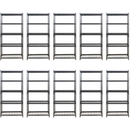 183 x 90 x 60cm| 5 Tier Boltless Wire Shelving Unit | Hammertone | 1000kg load weight