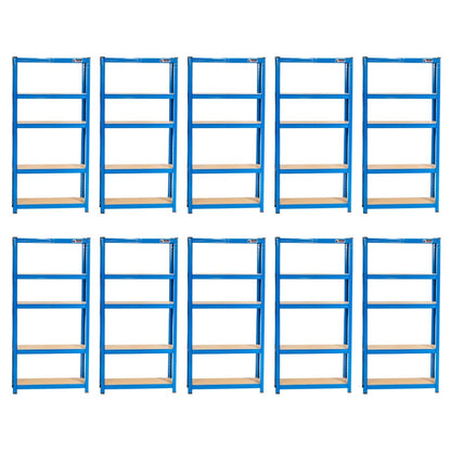 180 x 90 x 30cm | Blue | 5 Tier Boltless Heavy Duty Garage Shelving Unit | 200kg Per Shelf | 1000kg Load Weight Per Unit