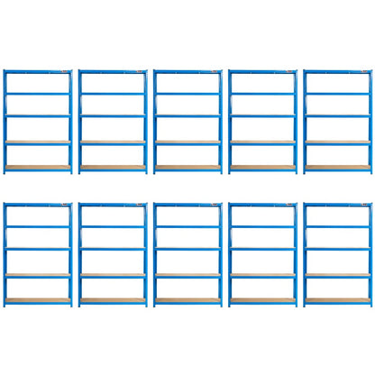 180 x 120 x 40cm | Blue | 5 Tier Boltless Heavy Duty Garage Shelving Unit | 200kg Per Shelf | 1000kg Load Weight Per Unit