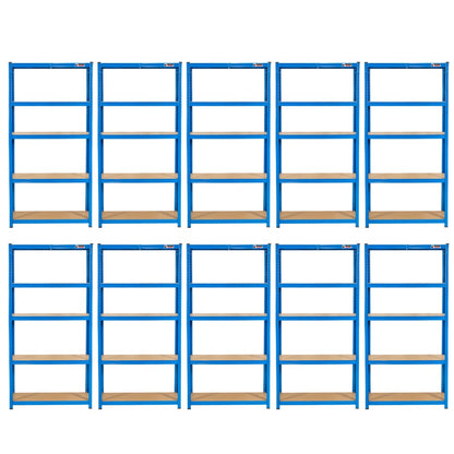 180 x 90 x 45cm | Blue | 5 Tier Boltless Heavy Duty Garage Shelving Unit | 200kg Per Shelf | 1000kg Load Weight Per Unit
