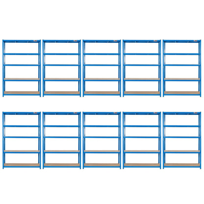 180 x 120 x 60cm | Blue | 5 Tier Boltless Heavy Duty Garage Shelving Unit | 200kg Per Shelf | 1000kg Load Weight Per Unit