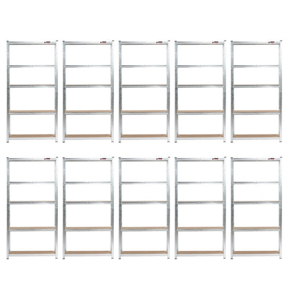 180 x 90 x 30cm | Galvanised | 5 Tier Boltless Heavy Duty Garage Shelving Unit | 200kg Per Shelf | 1000kg Load Weight Per Unit