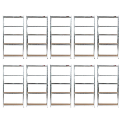 180 x 90 x 40cm | Galvanised | 5 Tier Boltless Heavy Duty Garage Shelving Unit | 200kg Per Shelf | 1000kg Load Weight Per Unit