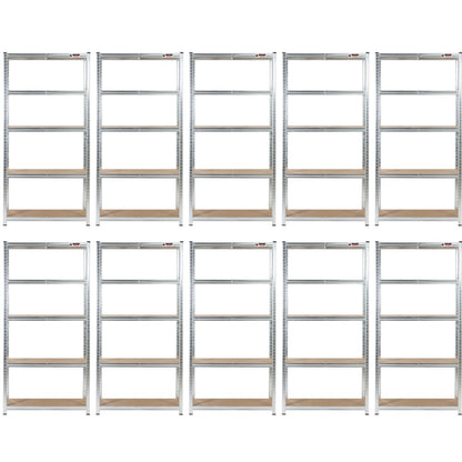 180 x 90 x 45cm | Galvanised | 5 Tier Boltless Heavy Duty Garage Shelving Unit | 200kg Per Shelf | 1000kg Load Weight Per Unit