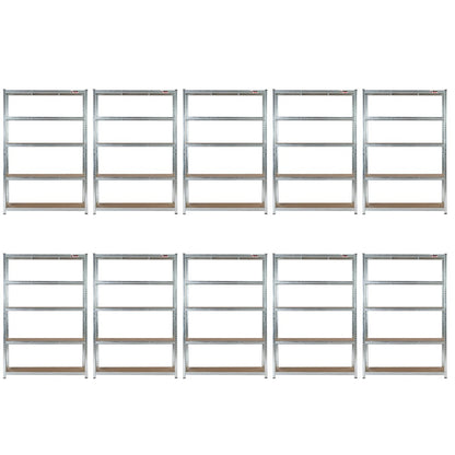 180 x 120 x 45cm | Galvanised | 5 Tier Boltless Heavy Duty Garage Shelving Unit | 200kg Per Shelf | 1000kg Load Weight Per Unit