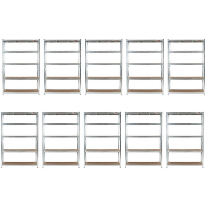 180 x 120 x 60cm | 5 Tier Boltless Heavy Duty Garage Shelving Unit | Galvanised | 200kg Per Shelf | 1000kg Load Weight Per Unit