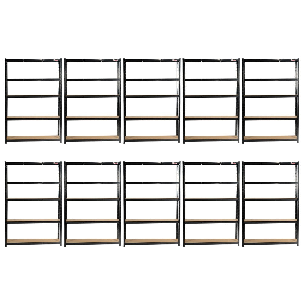 180 x 120 x 40cm | Black | 5 Tier Boltless Heavy Duty Garage Shelving Unit | 1000kg Load Weight