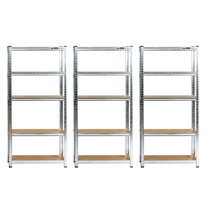 150 x 75 x 30cm | Galvanised | 5 Tier Boltless Heavy Duty Garage Shelving Unit | 200kg Per Shelf | 1000kg Load Weight Per Unit