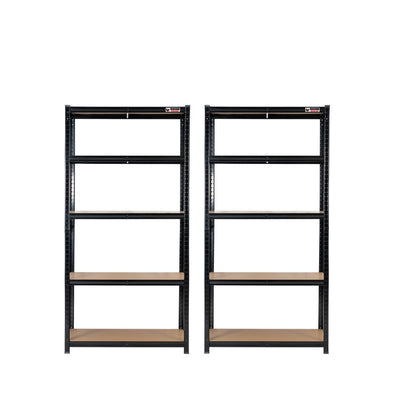 180 x 90 x 60cm | Black | 5 Tier Boltless Heavy Duty Garage Shelving Unit | 200kg Per Shelf | 1000kg Load Weight Per Unit