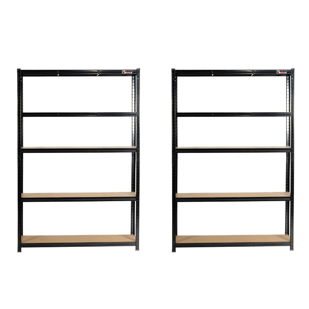 180 x 120 x 40cm | Black | 5 Tier Boltless Heavy Duty Garage Shelving Unit | 1000kg Load Weight