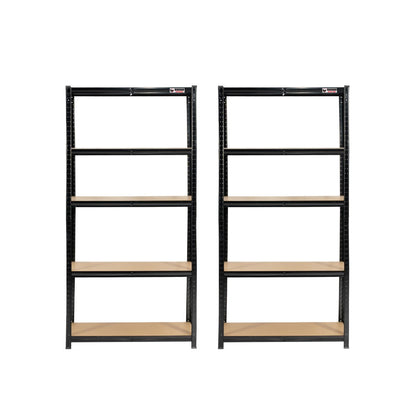 180 x 90 x 45cm | Black | 5 Tier Boltless Heavy Duty Garage Shelving Unit | 200kg Per Shelf |  1000kg Load Weight Per Unit