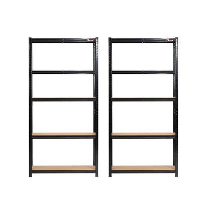 180 x 90 x 30cm | Black | 5 Tier Boltless Heavy Duty Garage Shelving Unit | 200kg Per Shelf | 1000kg Load Weight Per Unit