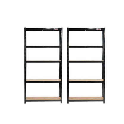 180 x 90 x 40cm | Black | 5 Tier Boltless Heavy Duty Garage Shelving Unit | 200kg Per Shelf | 1000kg Load Weight Per Unit
