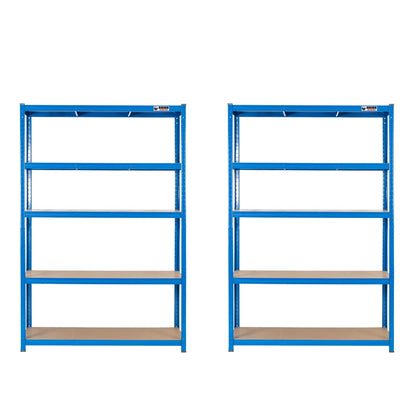 180 x 120 x 60cm | Blue | 5 Tier Boltless Heavy Duty Garage Shelving Unit | 200kg Per Shelf | 1000kg Load Weight Per Unit