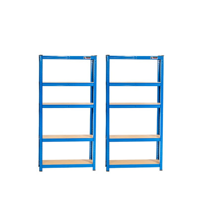 150 x 75 x 30cm | Blue | 5 Tier Boltless Heavy Duty Garage Shelving Unit | 200kg Per Shelf | 1000kg Load Weight Per Unit
