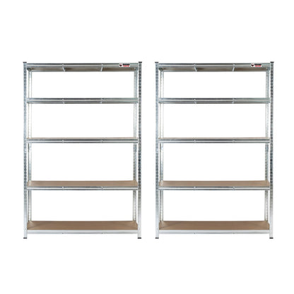 180 x 120 x 60cm | 5 Tier Boltless Heavy Duty Garage Shelving Unit | Galvanised | 200kg Per Shelf | 1000kg Load Weight Per Unit