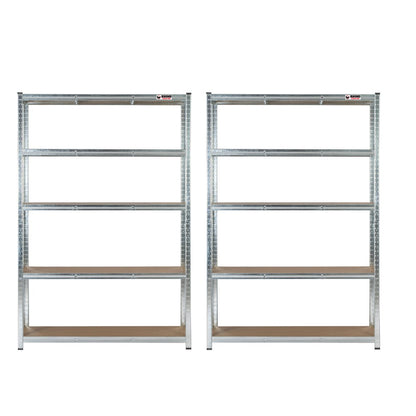 180 x 120 x 45cm | Galvanised | 5 Tier Boltless Heavy Duty Garage Shelving Unit | 200kg Per Shelf | 1000kg Load Weight Per Unit