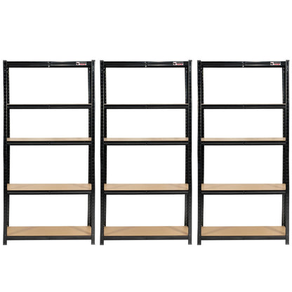 180 x 90 x 45cm | Black | 5 Tier Boltless Heavy Duty Garage Shelving Unit | 200kg Per Shelf |  1000kg Load Weight Per Unit