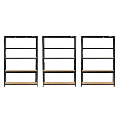 180 x 120 x 45cm | Black | 5 Tier Boltless Heavy Duty Garage Shelving Unit |  200kg Per Shelf | 1000kg Load Weight Per Unit