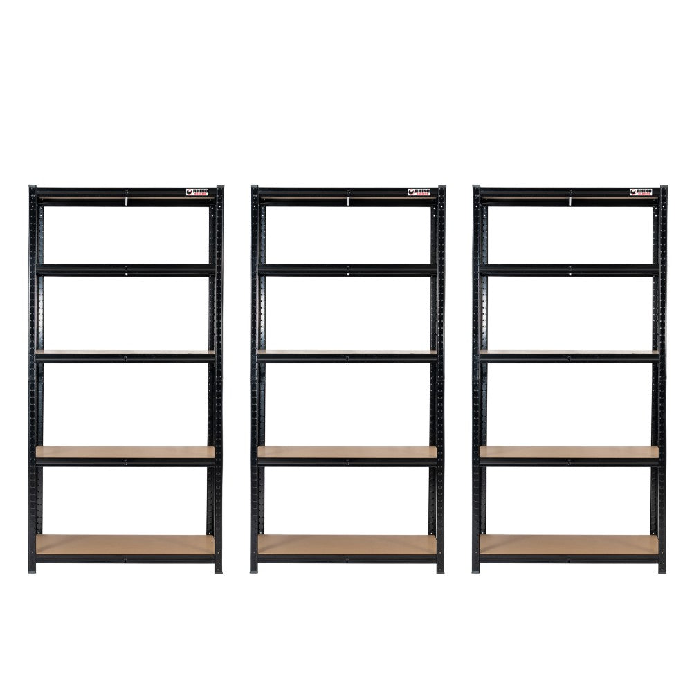 180 x 90 x 60cm | Black | 5 Tier Boltless Heavy Duty Garage Shelving Unit | 1000kg Load Weight