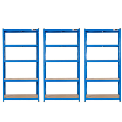 180 x 90 x 60cm | Blue | 5 Tier Boltless Heavy Duty Garage Shelving Unit | 200kg Per Shelf | 1000kg Load Weight Per Unit