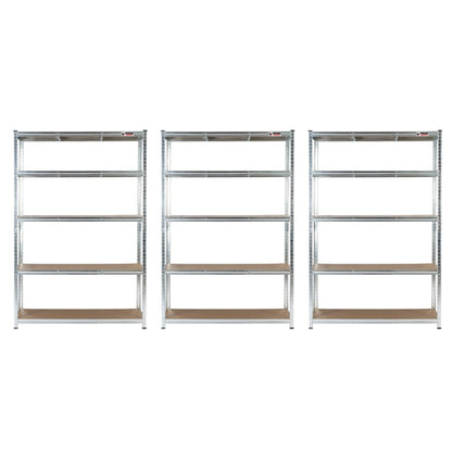 180 x 120 x 60cm | 5 Tier Boltless Heavy Duty Garage Shelving Unit | Galvanised | 200kg Per Shelf | 1000kg Load Weight Per Unit