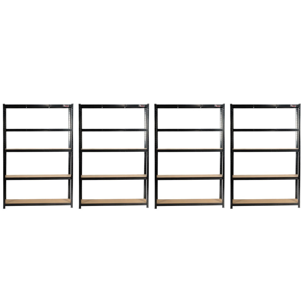 180 x 120 x 40cm | Black | 5 Tier Boltless Heavy Duty Garage Shelving Unit | 1000kg Load Weight