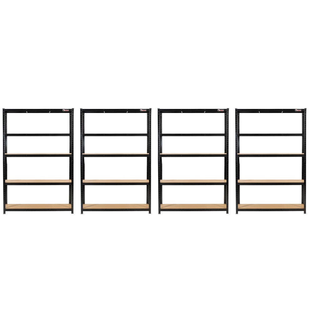 180 x 120 x 45cm | Black | 5 Tier Boltless Heavy Duty Garage Shelving Unit | 1000kg Load Weight